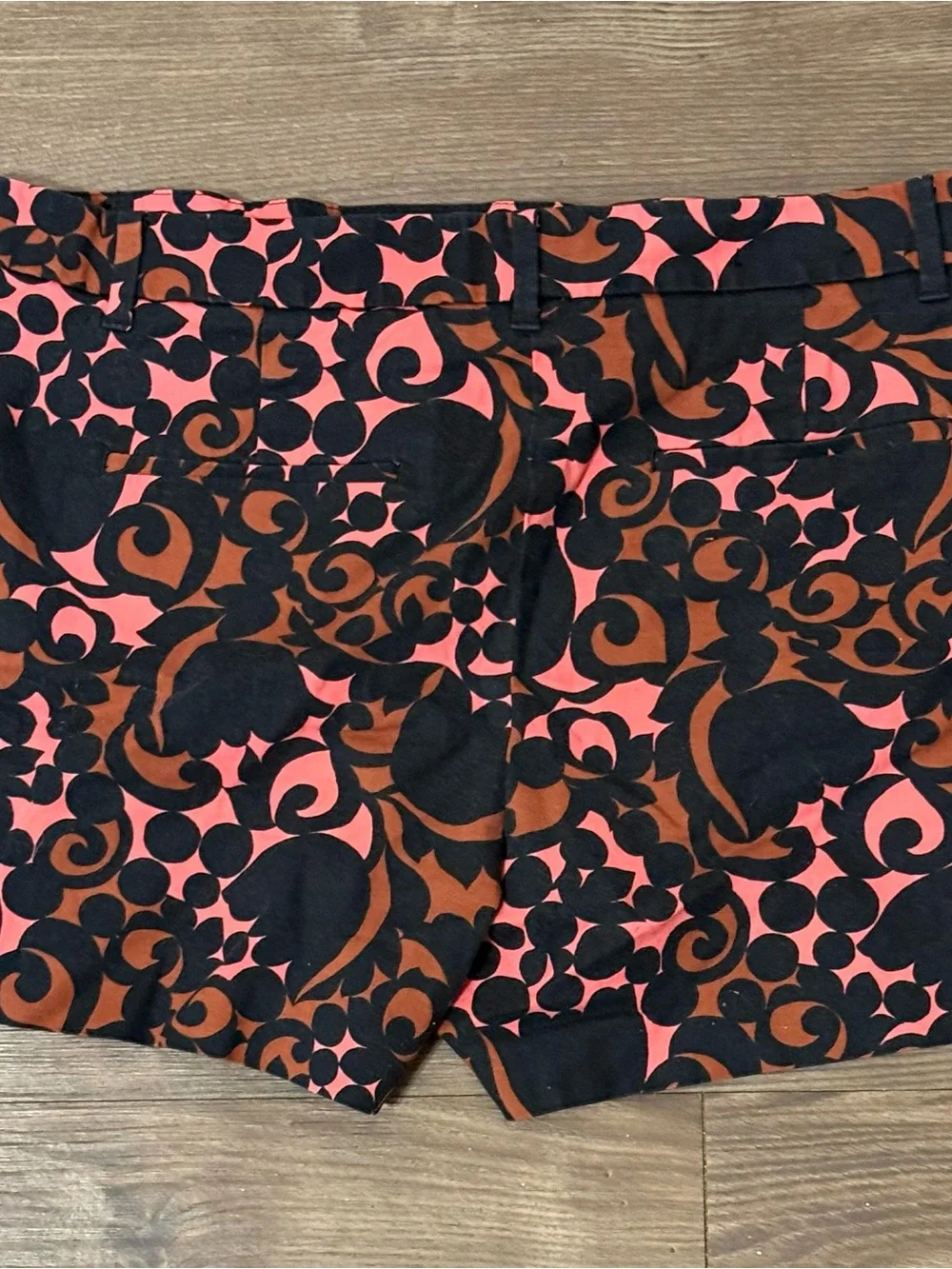 Ann Taylor Patterned Shorts — Black, Brown & Pink